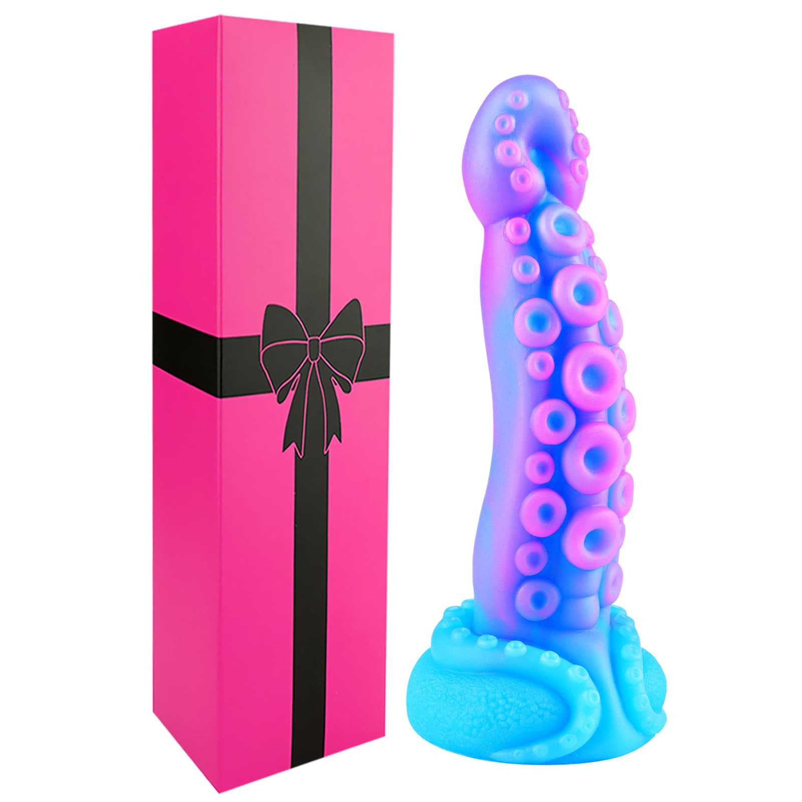 Realistic Monster Tentacle Octopus Dildo 2 Inch Wide, Silicone 8 Inch Extra Large Thick Girthy Anal Dildo Suction Cup, 7 Inch Creature Tapered Alien Dildos Fantasy Colorful Blue Sex Toy for Men Women: S