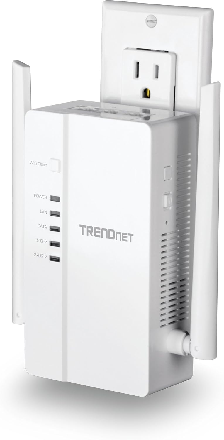 TRENDnet Wi-Fi Everywhere Powerline 1200 AV2 AC1200 Wireless Access Point, Expand Your Wireless Coverage, Built-in Concurrent Dual-Band, 3 x Gigabit Ports, MIMO, Beamforming, White, TPL-430AP