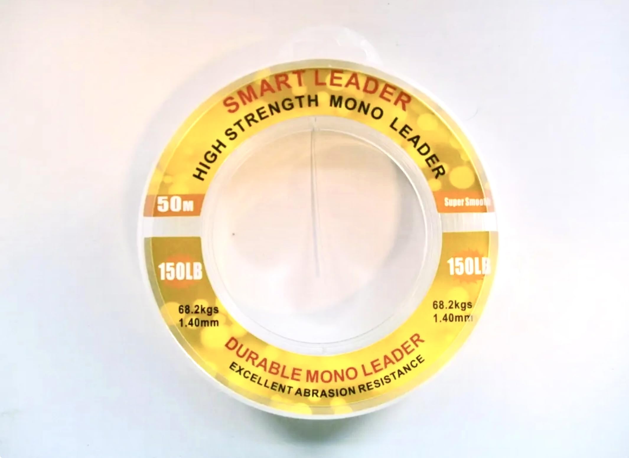 SEA FISHING SMART LEADER FOR SHOCK LEADER/TRACE RIGS (Clear, 150lb 50 metres) — image 1