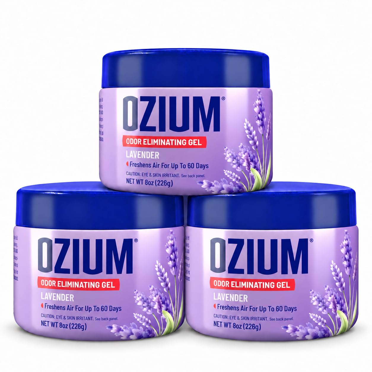 Amazon.com: Ozium Odor Eliminating Gel, 8 oz, Lavender Scent, 3 Pack ...