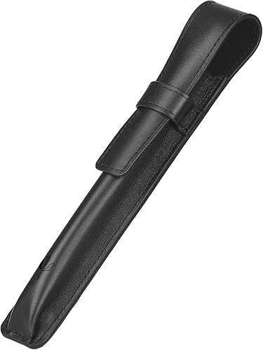 RENAISSER Estuche de cuero de napa para un solo bolígrafo cuero auténtico no piel artificial diseñado para bolígrafos de lujo lápiz Apple y lápiz