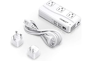 Portable Power Converter with Worldwide Plug Adapters