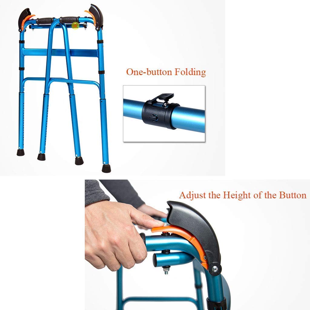 Andador, Andador sin ruedas, Andador bariátrico para personas mayores ancho, Andador para escaleras para adultos mayores, Ajustable, Ligero, Portátil, Plegable, Ayuda de movilidad para interiores y e