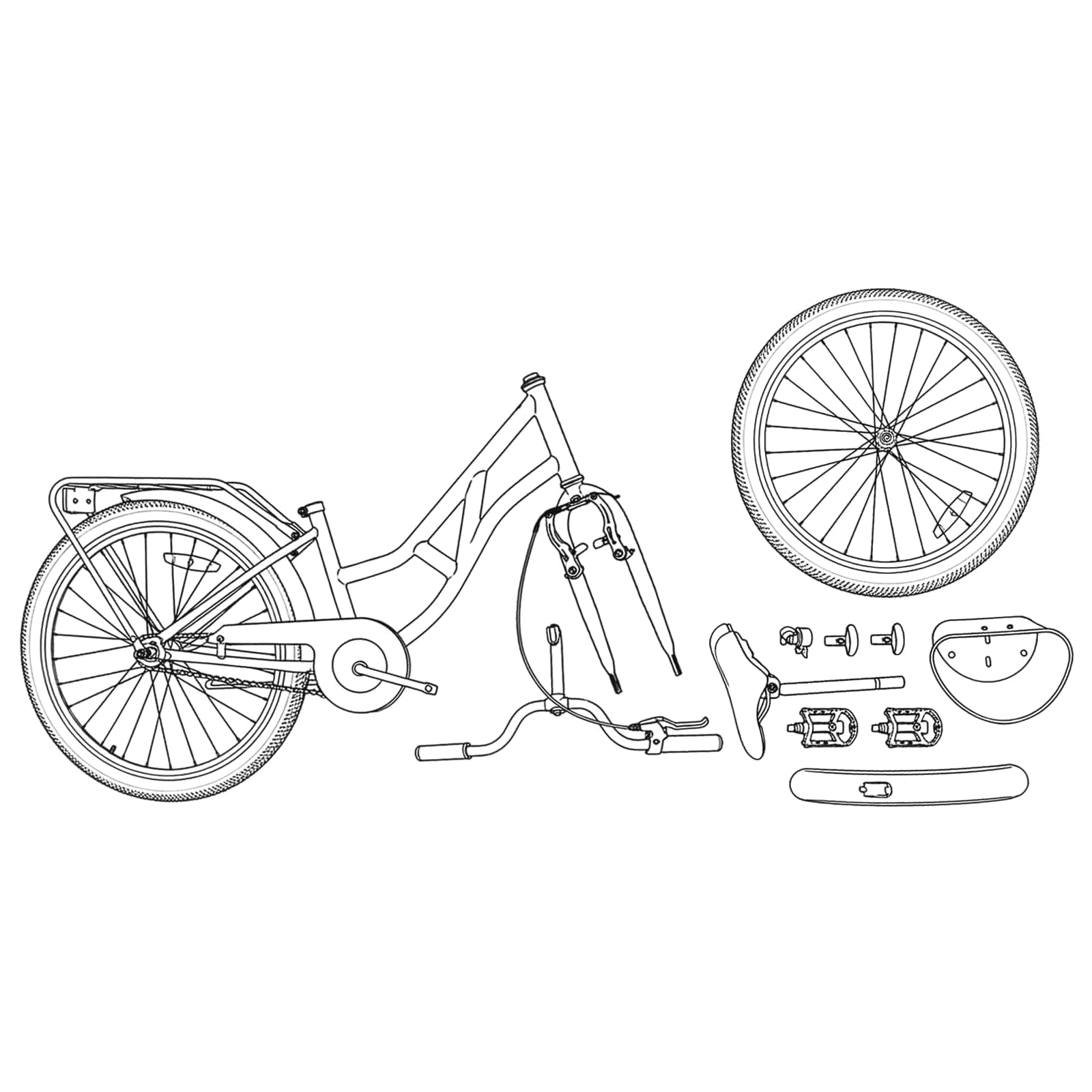 Bicicleta infantil de 20 pulgadas para 6 – 11 años, color negro – Bicicleta moderna con marco de acero, engranaje de una sola velocidad, sillín ajustable y manillar para mayor comodidad y