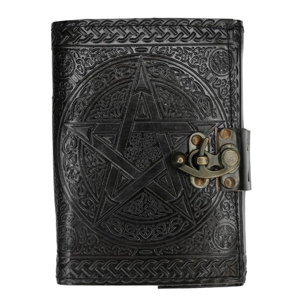 Something Different  Pentagram Leather Journal - Black