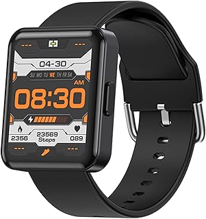 Smart Watch Fitness Tracker for Android iOS Phones Body Temperature Smartwatch with Heart Rate Sleep Blood Pressure Blood Oxygen Monitor for Men Women Compatible iOS Android Black(Black)