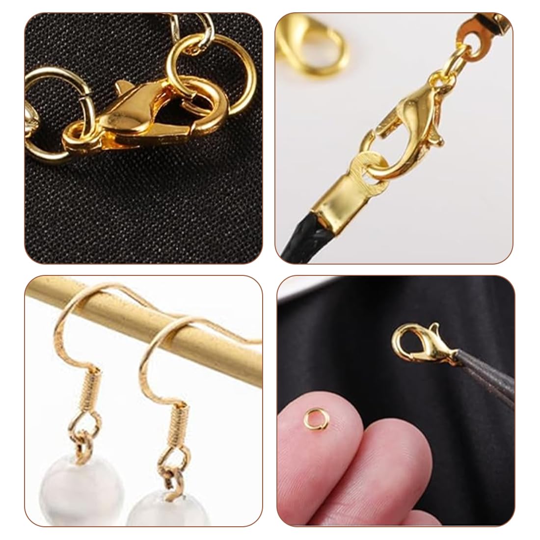 Handi Stitch Kit Creazione Gioielli Orecchini con Anelli di Salto, Monachelle per Orecchini, Ferma Orecchini in Silicone, Cartoncini e Borse (900 Pezzi) - Kit Riparazione Bigiotteria Fai da Te