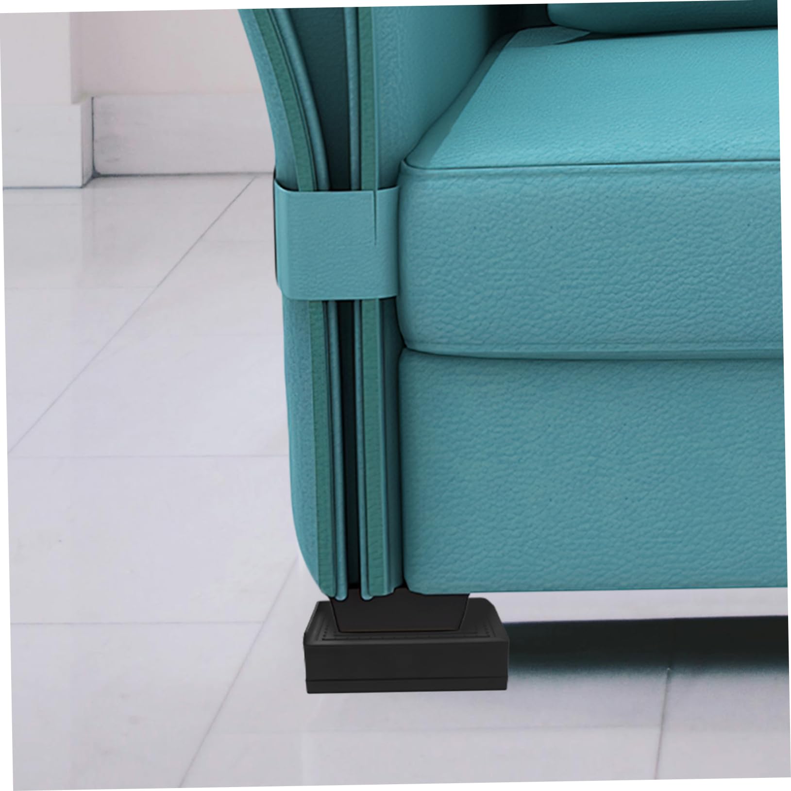 POPETPOP Patas Elevadoras para Muebles Elevadores de Altura para Escritorio, Sofá y Cama, 4 Piezas, Plástico y TPU, Instalación Fácil, Negro
