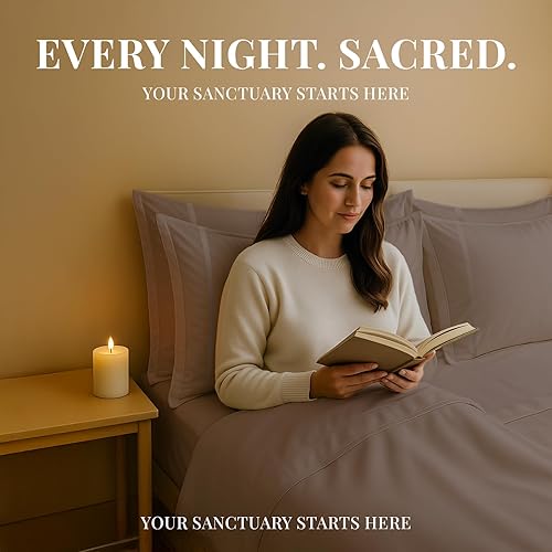 Miniatura 9 de Juego de sábanas de 7 piezas de rayón hecho de bambú, juego de ropa de cama y fundas de almohada con bolsillos profundos, ropa de cama sedosa de