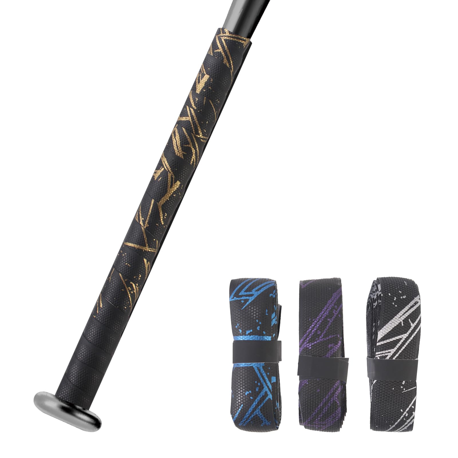 Bat Grip Tape for Baseball/Softball | 1.8mm Precut Anti-Slip Baseball Bat Grip Replacement | High-Performance Bat Wrap for Enhanced Control & Comfort 4 Pack