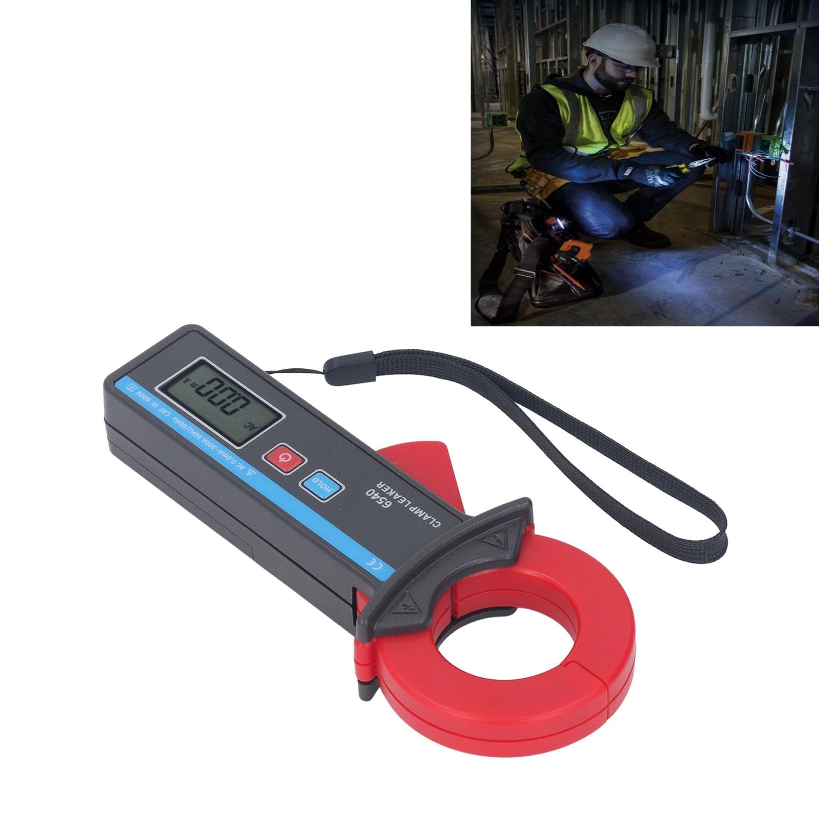 FTVOGUE Pinza Amperimétrica de Corriente de Fuga, Medición sin Contacto, Fuga de Pinza Digital Portátil para Energía, Meteorología, Telecomunicaciones
