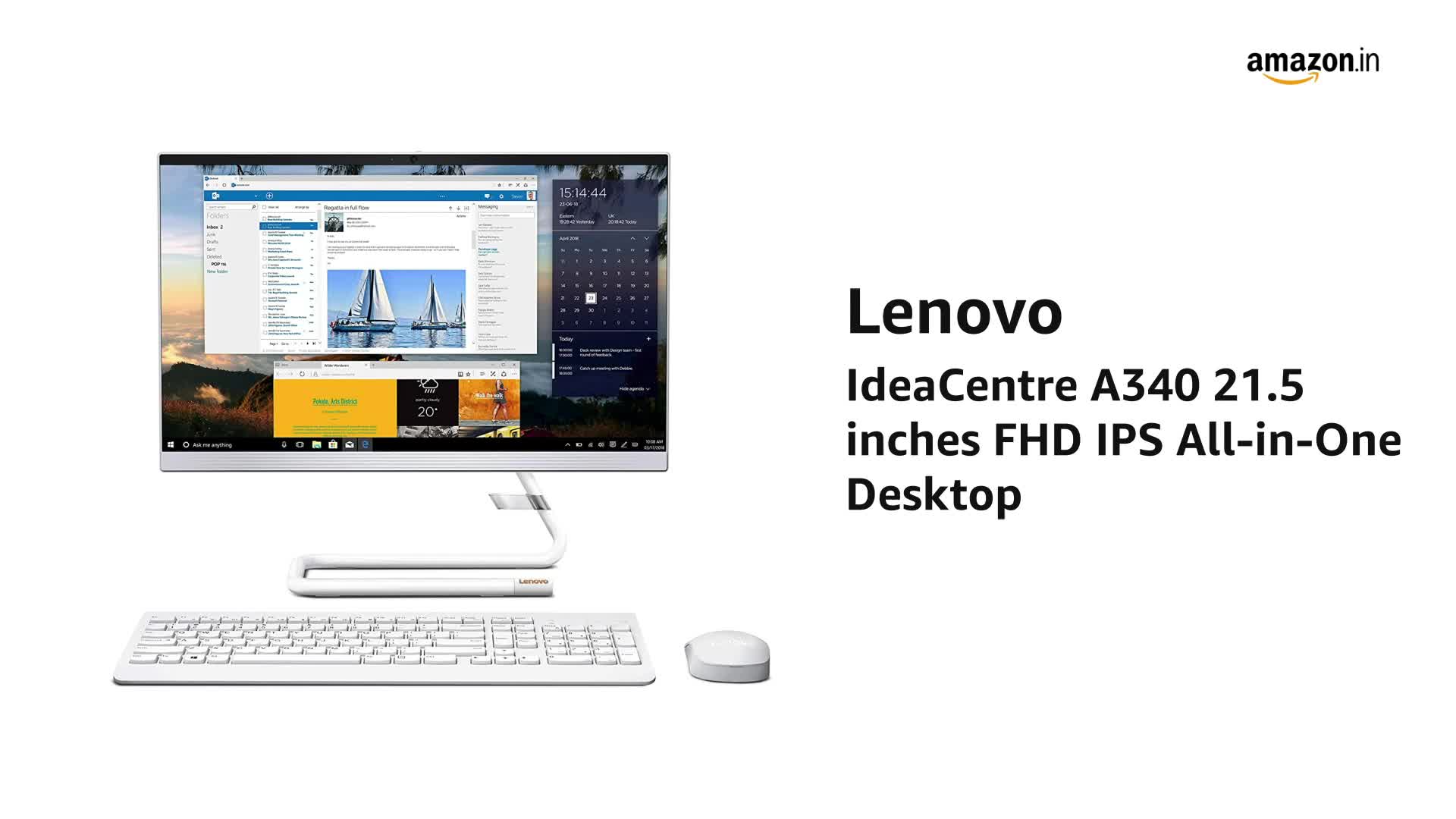 Lenovo IdeaCentre A340 21.5” FHD IPS All-in-One Desktop (10th Gen