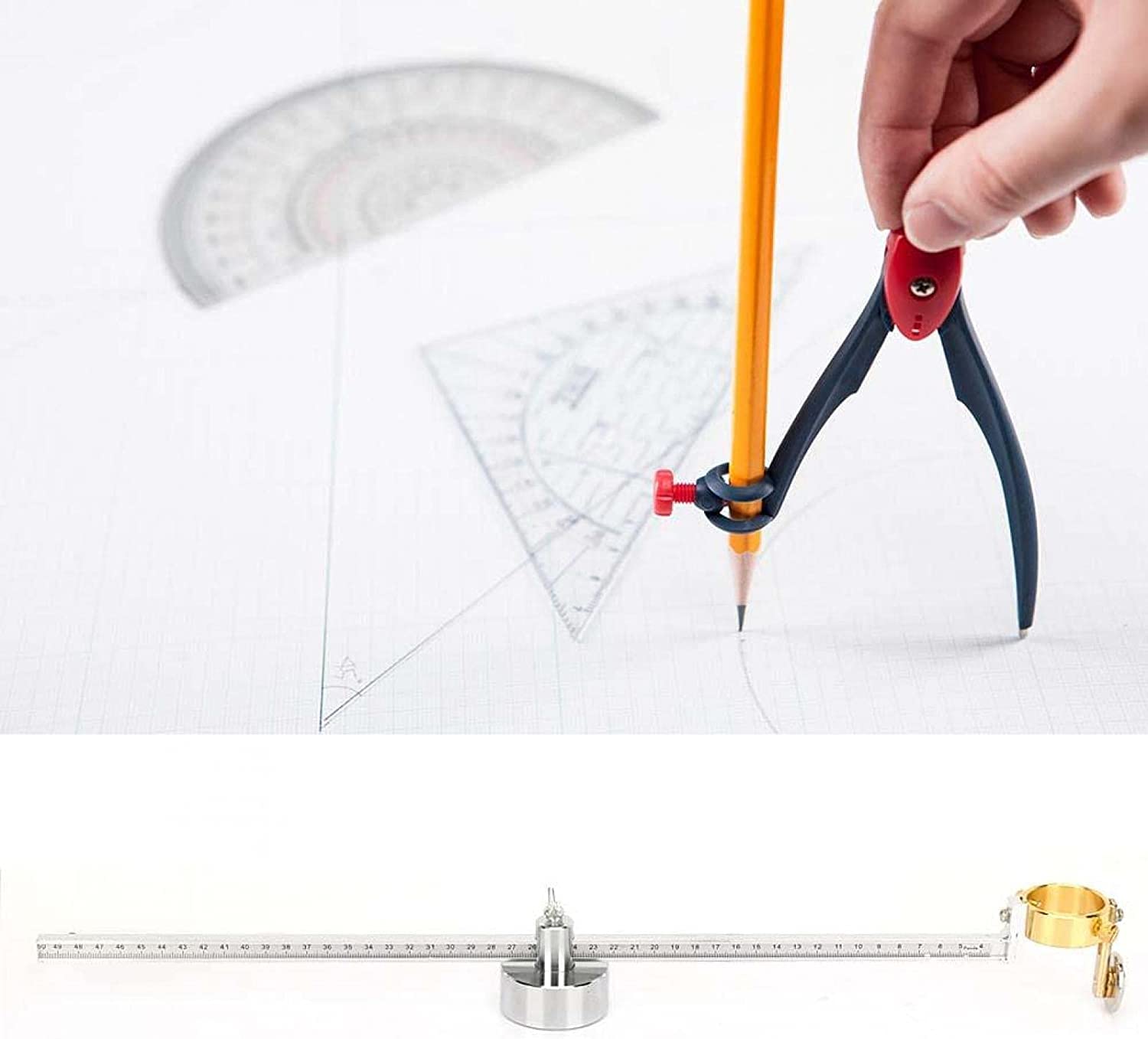 Roue de guidage circulaire pour torche plasma P80, boussole de coupe réglable diamètre 10-100cm, guide à rouleau magnétique avec règle, accessoire de coupe industrielle