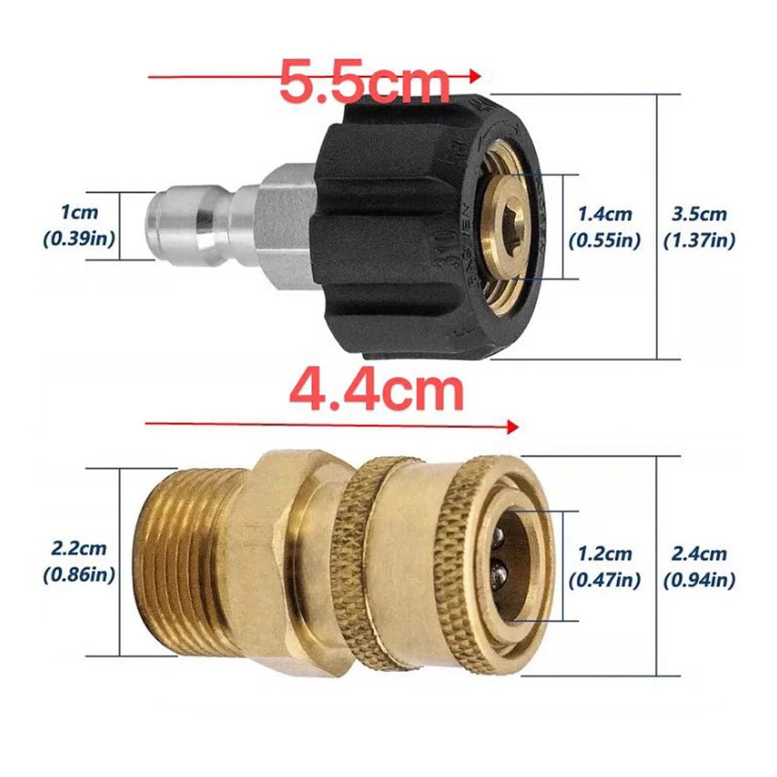 Messing und Edelstahl M22 Schnellkupplungsset