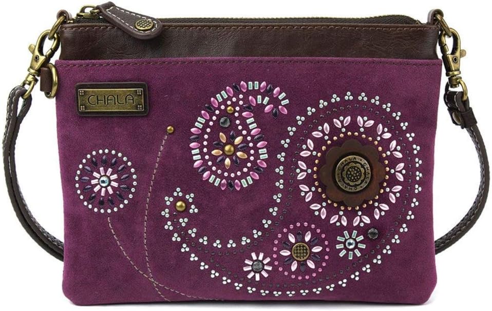 Chala Handbags Paisley Dazzled Mini Crossbody Handbag
