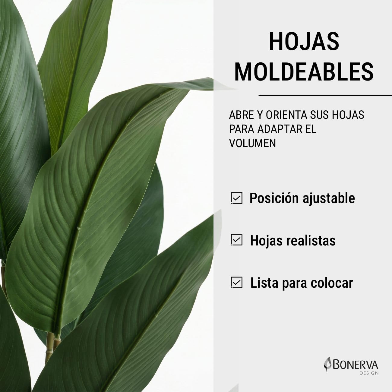 BONERVA | Strelitzia Artificial Ave del Paraíso 180 × 100 cm | Planta Artificial Grande con 18 Hojas y 3 Flores Realistas | para Interior con Maceta Incluida