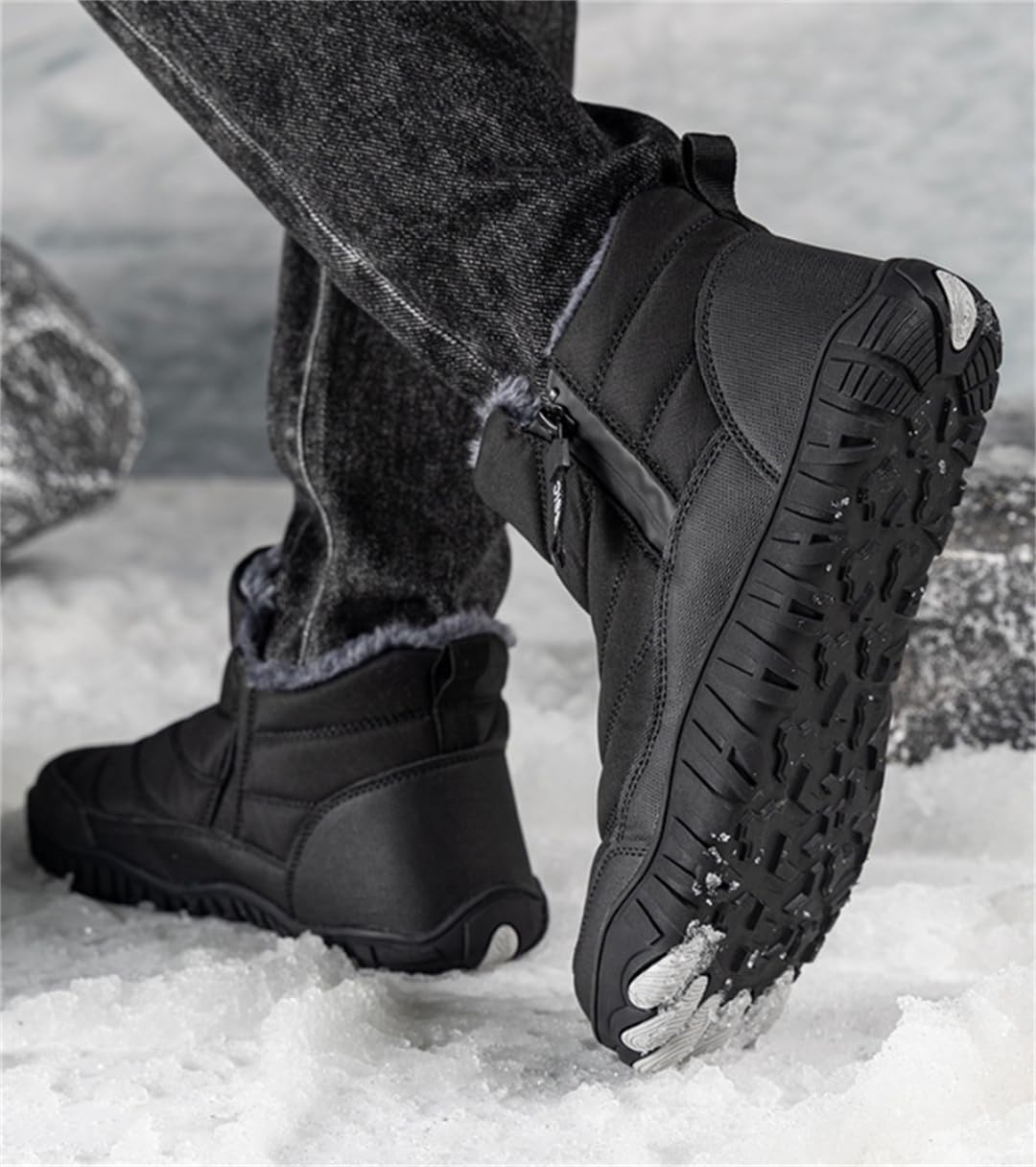 SWZEC Snow Boots for Men – Waterproof Non-Slip Comfort