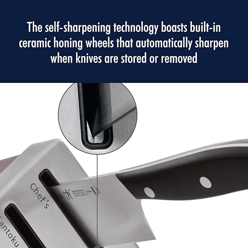 Vista 18 de HENCKELS Statement Razor-Sharp - Juego de 14 cuchillos autoafilables, diseño alemán informado por más de 100 años de maestría Negro