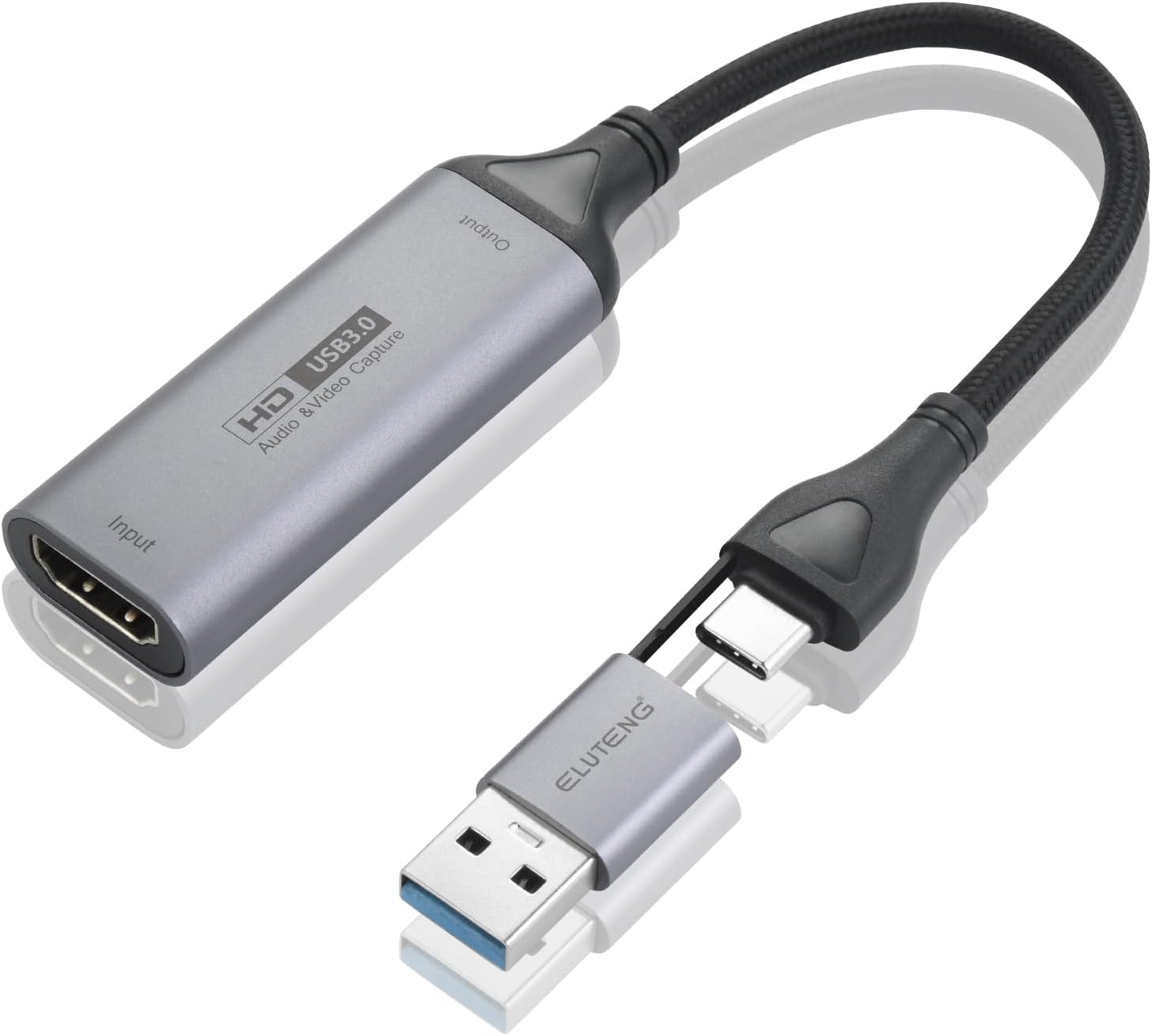 ELUTENG 4K HDMI Game Capture Card, USB 3.0/Type-C 1080P 60FPS Low Latency