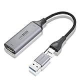 ELUTENG Video Capture Card, 4K HDMI to 1080P USB-A/USB-C Video Recording Card for Gaming, Video Streaming, Conference & TV Recording, Compatible with Windows, Linux, Android