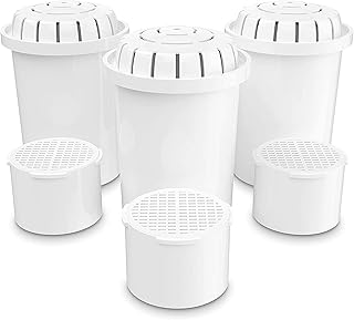 Invigorated Water PH001 3-Pack Alkaline Water Filter Plus PH002 3-Pack UF Membrane Alkaline Filter – Water Filter Alkaline Replacement for Alkaline Water Filter Pitcher – Lasts 264 Gallons