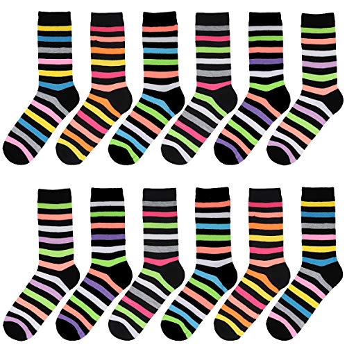 Image of Falari 12 Pairs Women's Cotton Crew Socks Assorted Colors