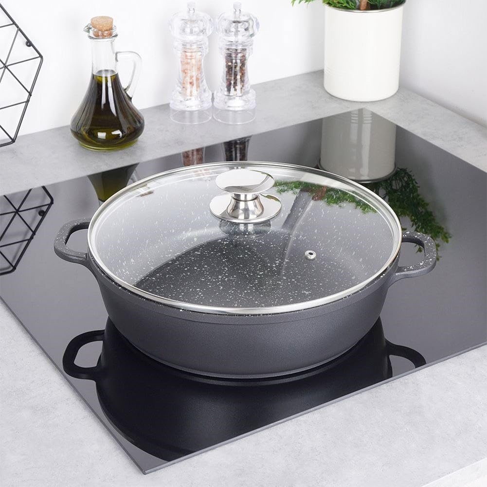 ORION Pfanne Bratpfanne GRANIT Schmortopf Schmorpfann 28 cm GRANDE Gas Induktion | Kochtopf Granitbeschichtung 28 cm Grande Gas