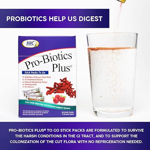 Miniatura 5 de Pro-Biotics Plus Stick Pack, On The Go Pro-Biotic Powder Packs para hombres, mujeres y niños, apoyo al sistema inmunológico, suplemento natural de