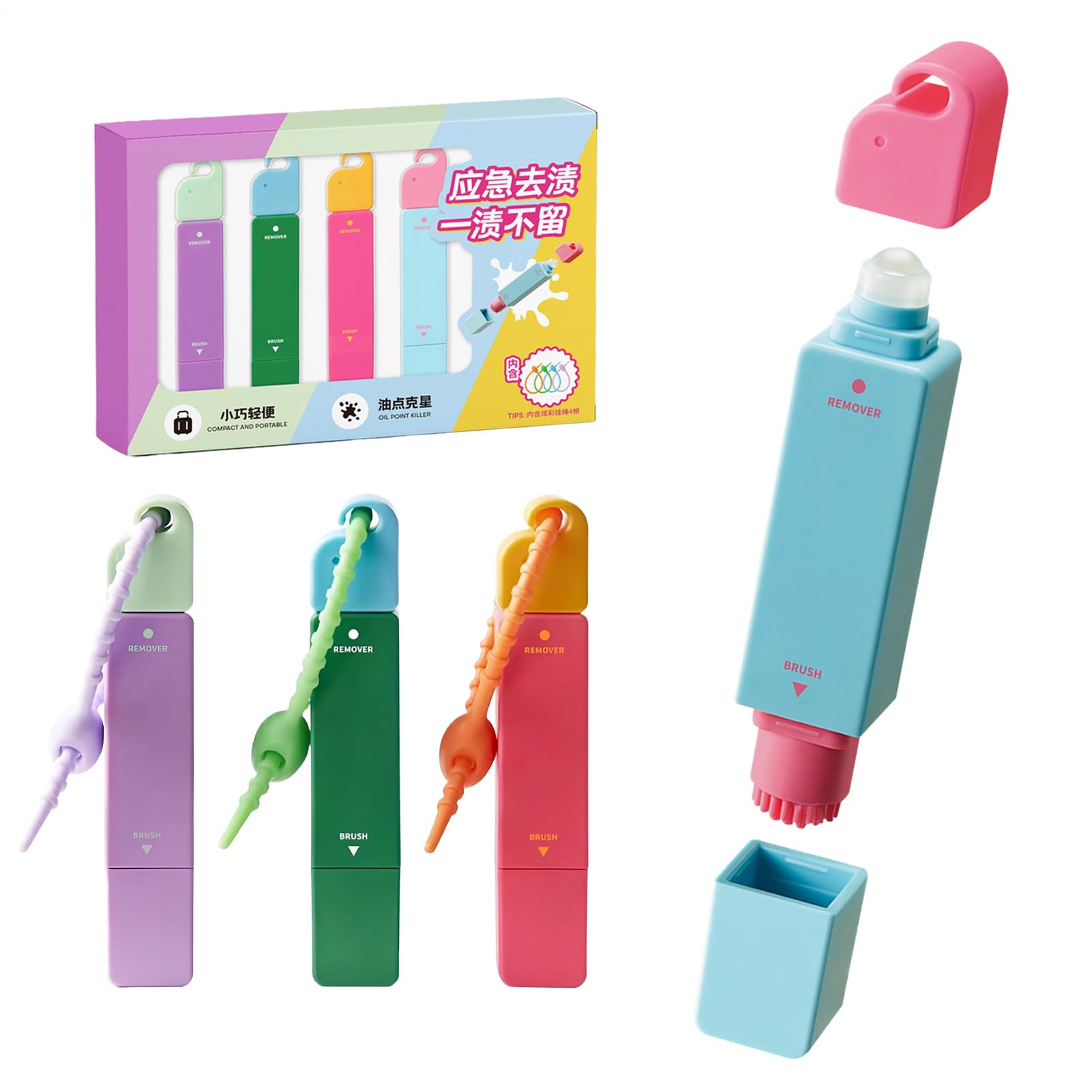 Lápices de manchas portátiles - Limpiador de manchas de lavandería, herramienta de eliminación de puntas, palos de fórmula de limpieza rápida, juego de bolígrafos para ahorro de camisas para empacar