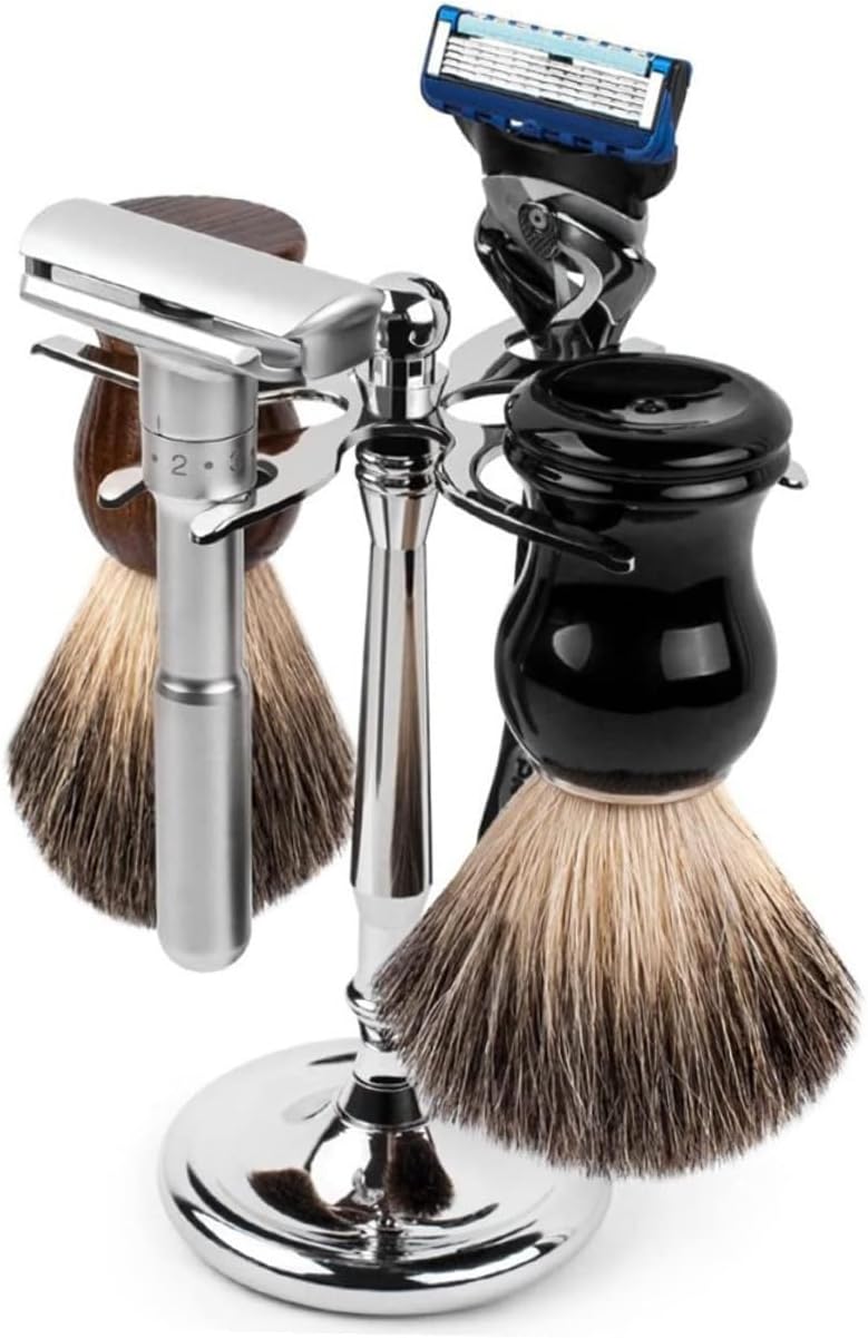 Stainless Steel Razor and Shaving Brush Stand Organizer Rack
