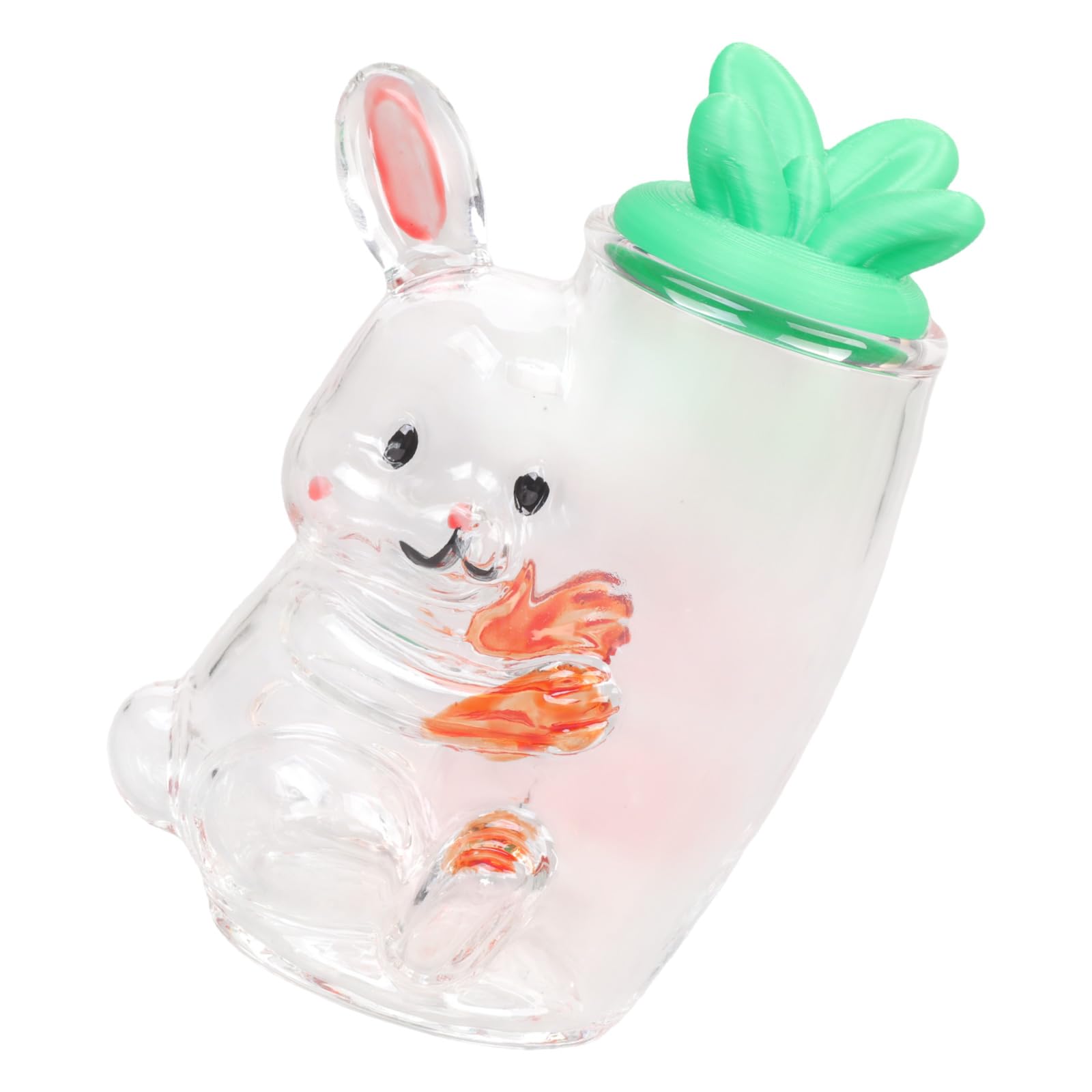 Xjdzineq Artistic Glass Storage Jar with Festives Easter Themes Rabbits Eggs Chick Shape Candy Container for Snacks and Home Decors Easter Table Decors Jar