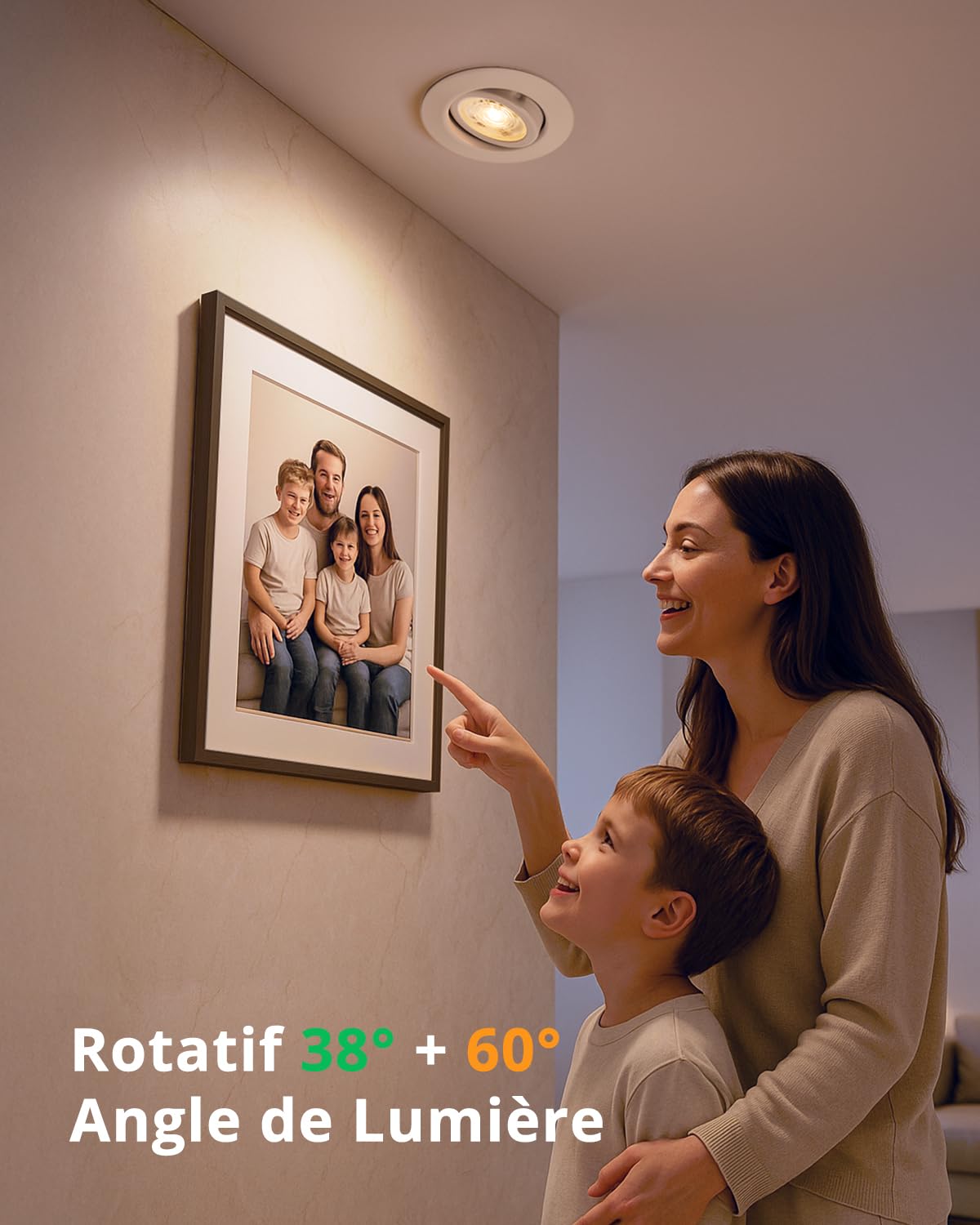 Bojim Spot LED Encastrable Dimmable 230V, Salle de Bain IP44 Trou 68mm | Blanc Chaud / Neutre / Froid, 7W Spots de Plafond pour Cuisine Salon, Lot de 6