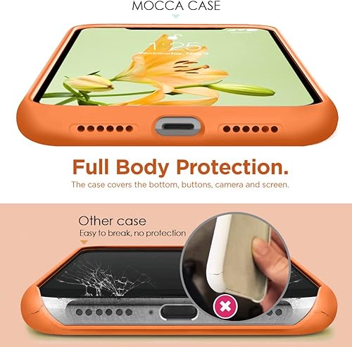 Miniatura 3 de MOCCA - Funda protectora de silicona con soporte, antiarañazos, con forro de microfibra suave, de cuerpo completo y a prueba de golpes para iPhone