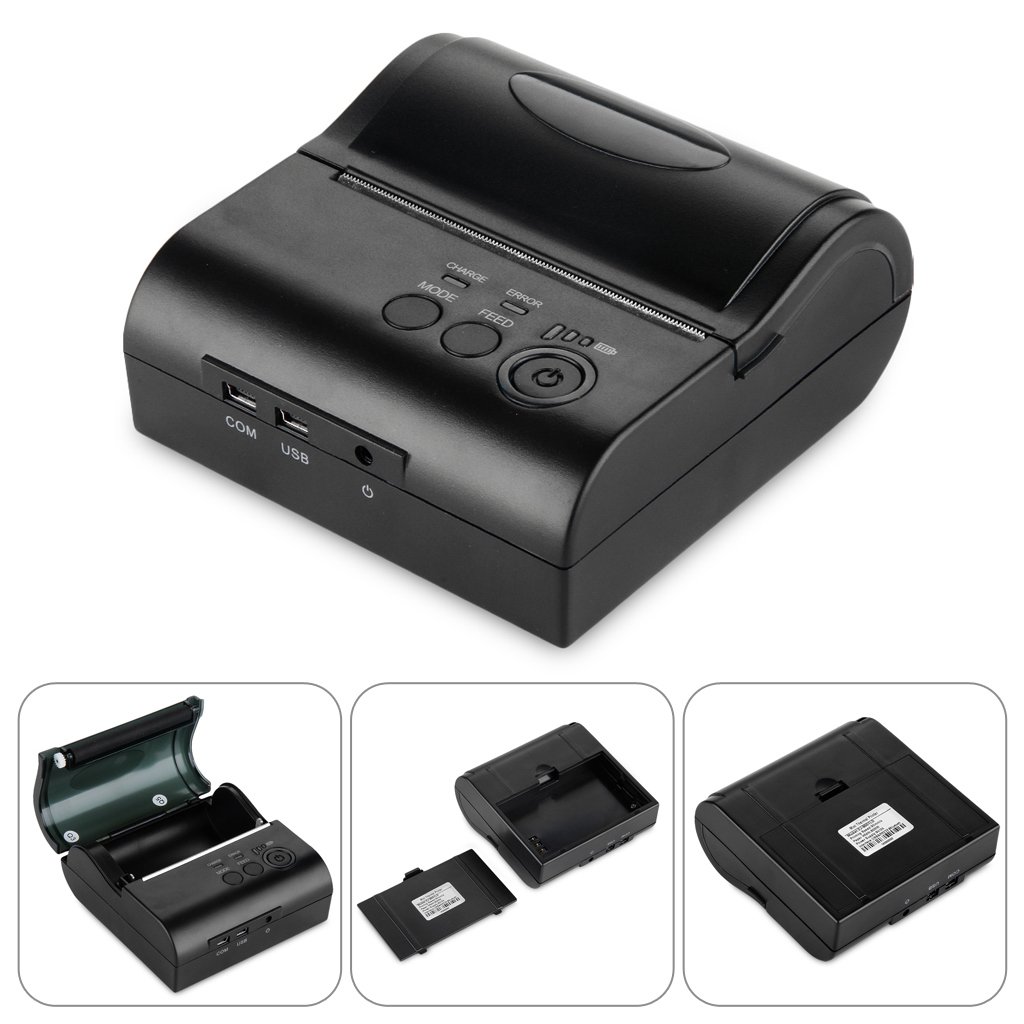 Stampante Termica Portatile Senza Fili Da 80mm: Perfetta Per Ricevute, Biglietti E Fatture — Collega Fino A 8 Dispositivi In Bluetooth!