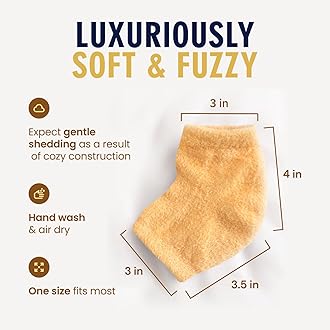 Dr. Frederick's Original Moisturizing Fuzzy Heel Socks for Dry Cracked Heels Treatment - Infused with Olive Oil, Jojoba Oil and Vitamin E - 2 Pairs - Stocking Stuffers for Adults - Citrus Glow