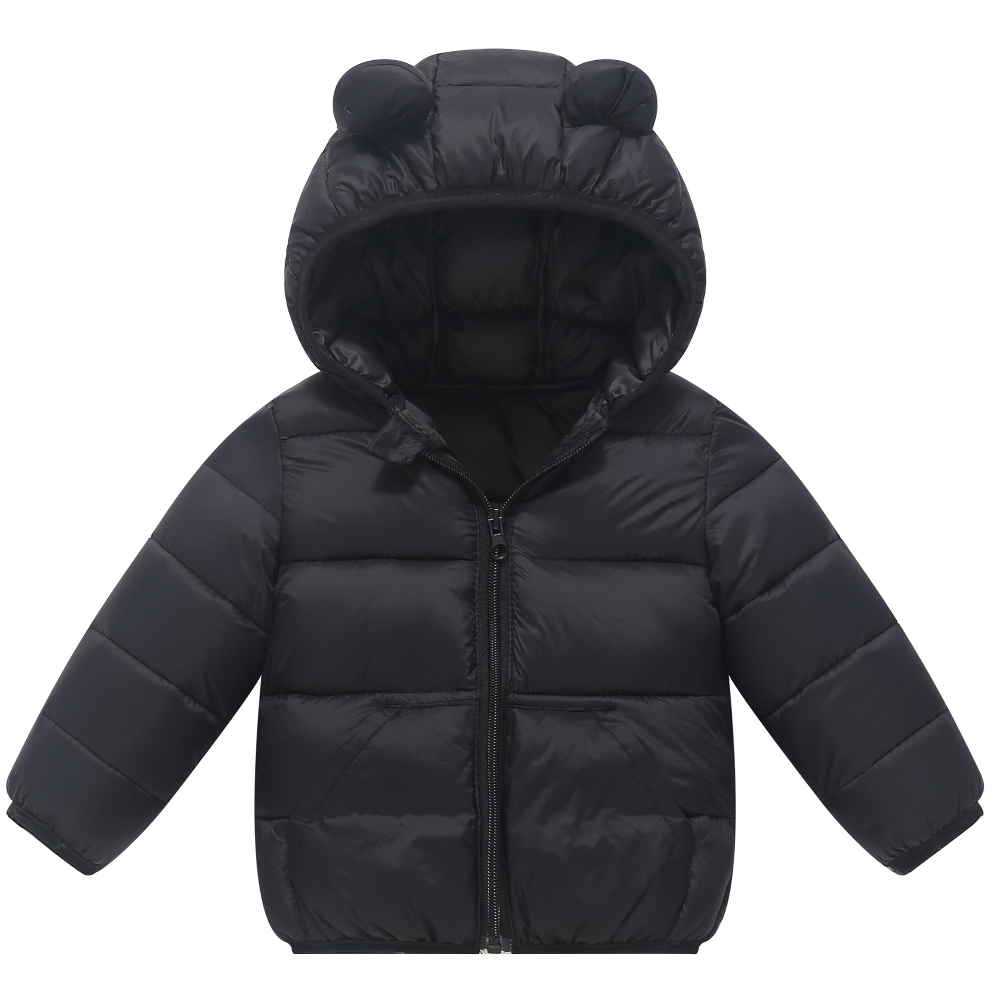 AIWUHE Piumino con cappuccio per bambini Ragazzi Ragazze Leggero Puffer Cappotti Invernali Bambino Orso Orecchie Cerniera Giù Cappotti Outwear 6M-4T