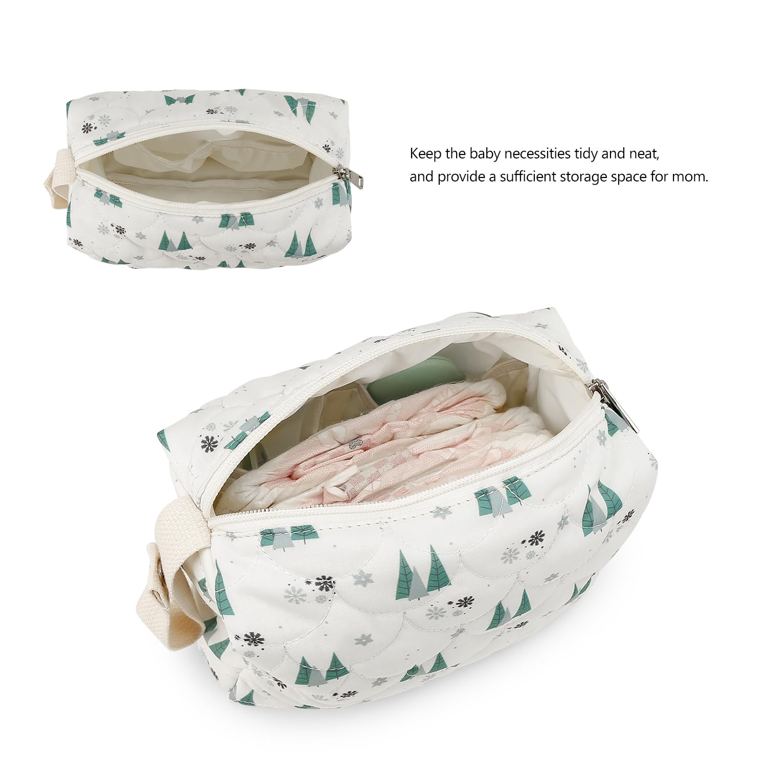 Lmbabter Baby Diaper Bag Infant Carriages Diaper Organizer Pouches Cotton Mommy Bag for Outdoor (Forest)