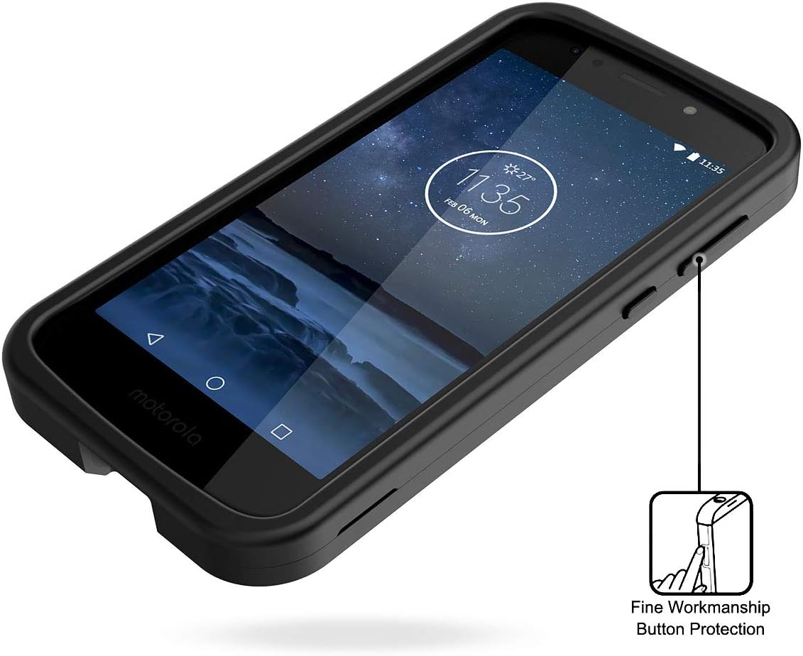 Moto E5 Play Case, WeLoveCase Moto E5 Cruise Case Three Layer Hybrid Shockproof Heavy Duty Protection TPU Bumper Case Hard PC Cover for Motorola Moto E5 Play, Moto E5 Cruise, Black