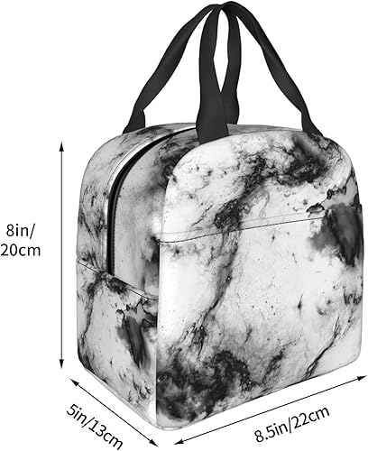 Miniatura 4 de Miaoquhe Bolsas de almuerzo aisladas de mármol blanco para mujeres, hombres, niñas, niños, lonchera blanca, contenedor de almuerzo aislado con