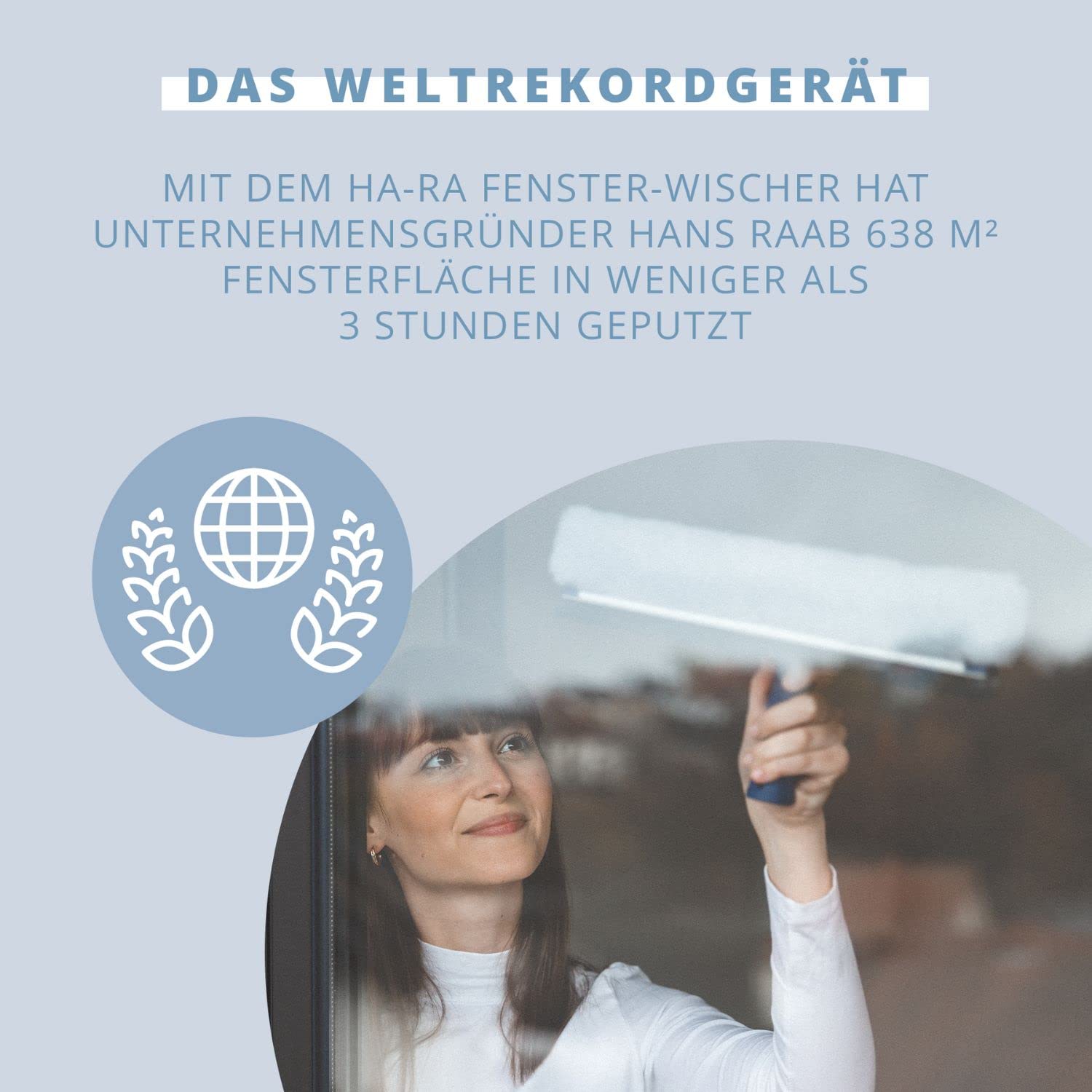 Ha-Ra Fenster-Putz-Set I Fensterwischer Standard 32 cm I "Hammer" Microfaser-Tuch in 50 x 67 cm I Fenster Reinigungsset I Fenster-Wischer & Microfaser-Putztuch I Fensterputz-Zubehör