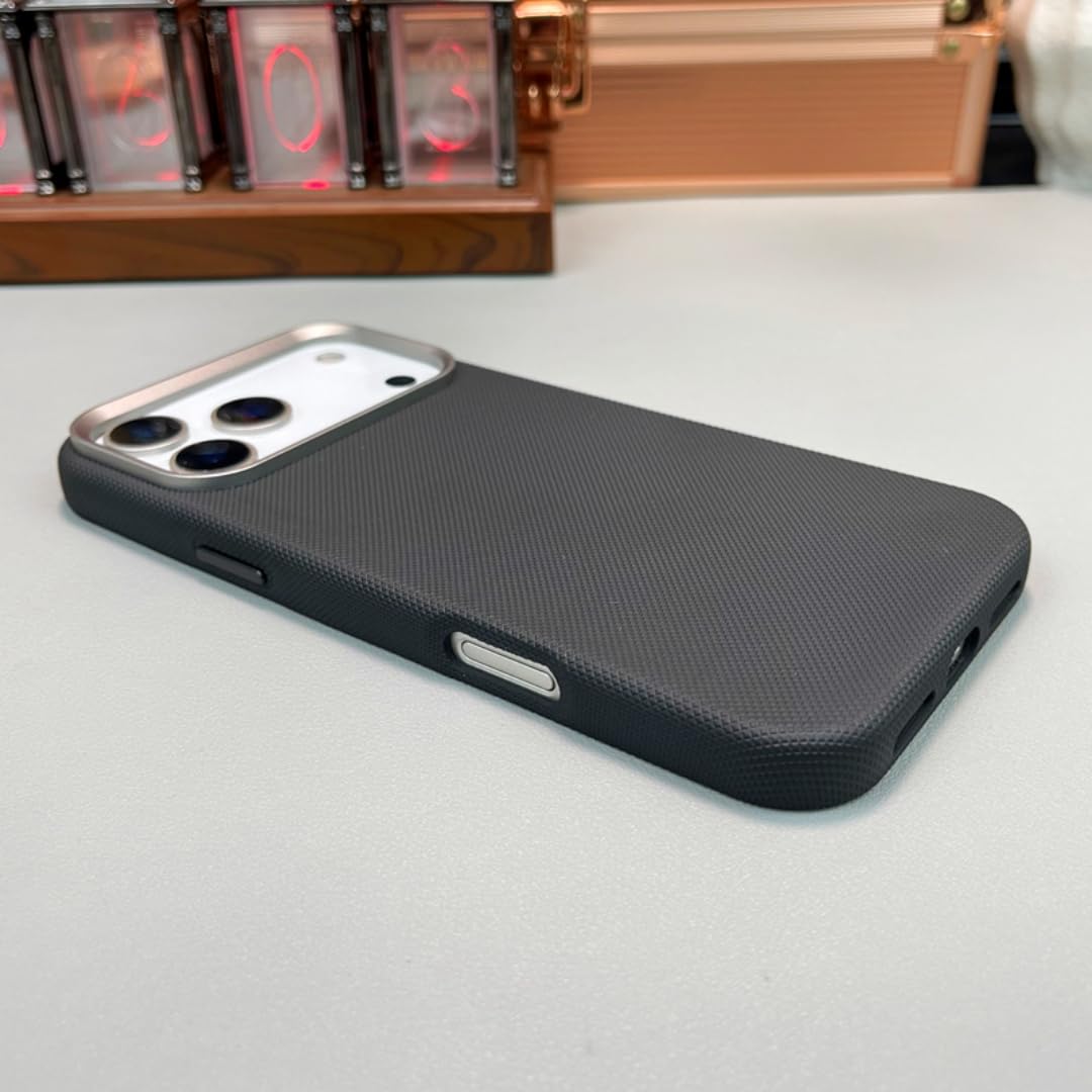 Funda Protectora anticaídas con Lente de aleación para iPhone 15, con Carga inalámbrica y Cubierta rígida magnética de PC (para iPhone 15/Negro)