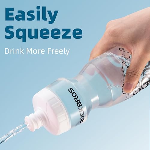 Miniatura 4 de ROCKBROS Botella de agua de ciclismo, botella de ciclismo de 20-25 oz, sin BPA y BPS