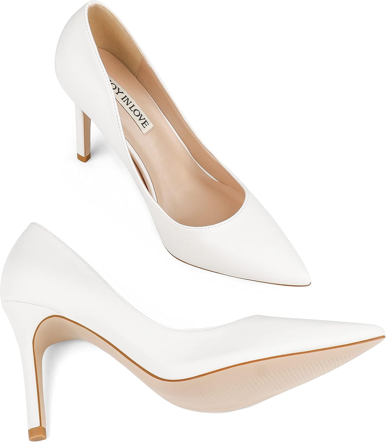 JOY IN LOVE Women's Pump Shoes 3.5" High Heels Pointy Toe Stiletto Pumps