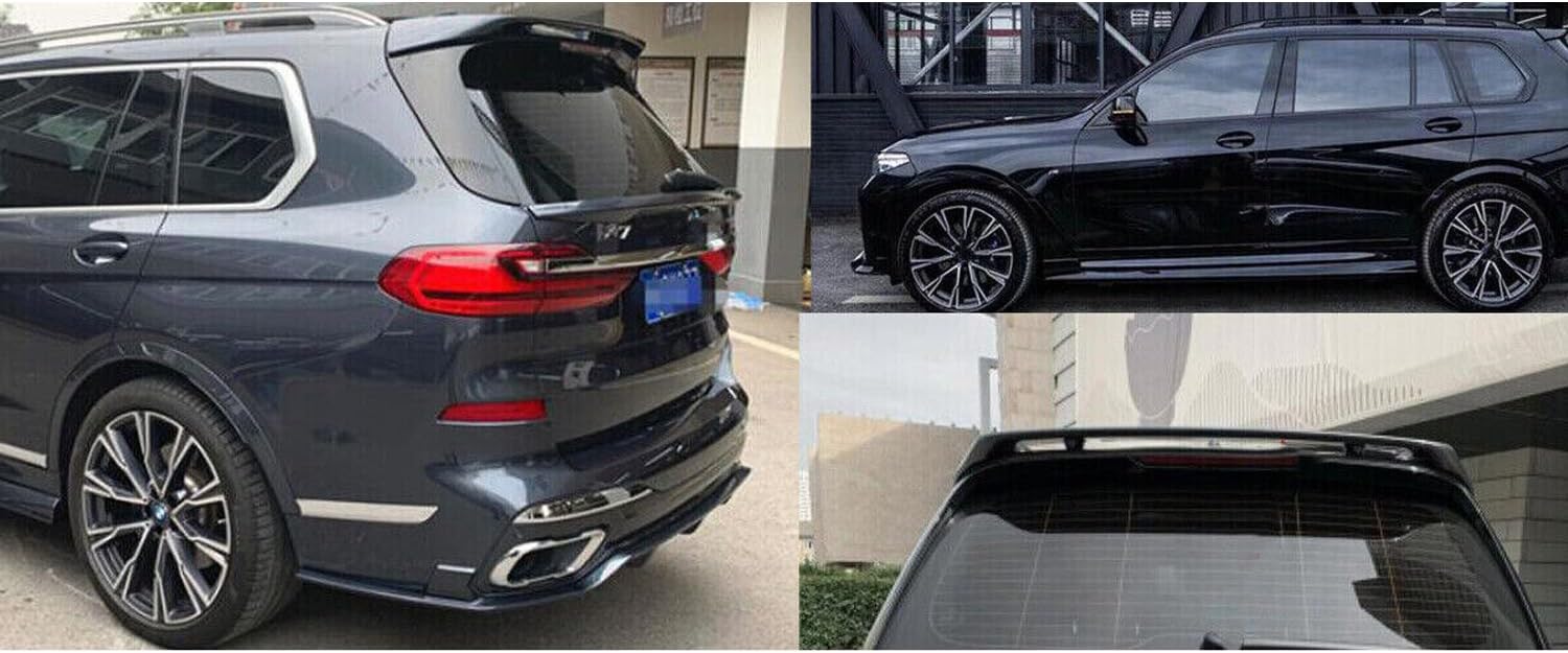 Gloss Black Body Kit Compatibility with 2019-2022 X7 G07 M Sport Front Bumper Lip Rear Diffuser Side Skirt Rocker Panels Spoiler Splitter
