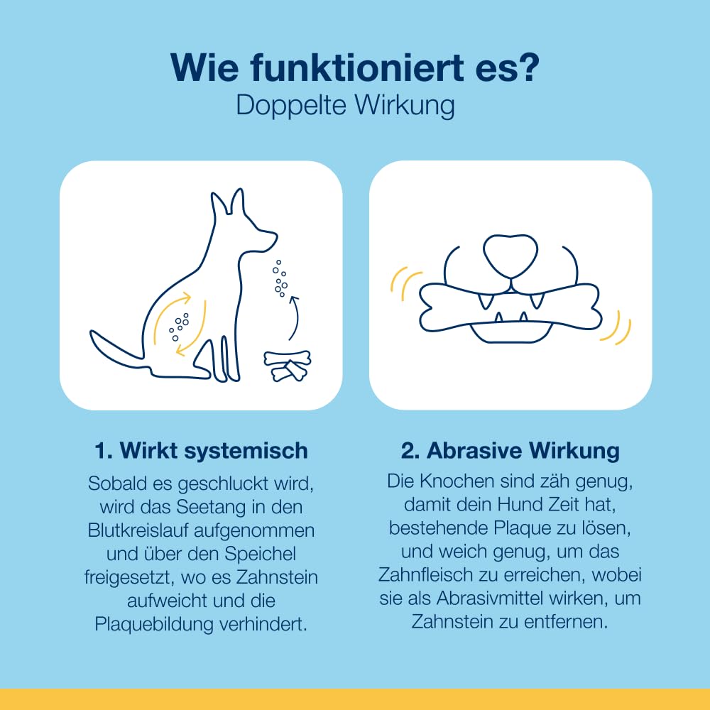 ProDen PlaqueOff Kauknochen für Zahnpflege Hund, 2 x 13 Knochen Huhn & Kürbis, Doppelpack Dental Sticks für mittelgroße & große Hunde, Zahnreinigung Hund bei Zahnbelag & Maulgeruch