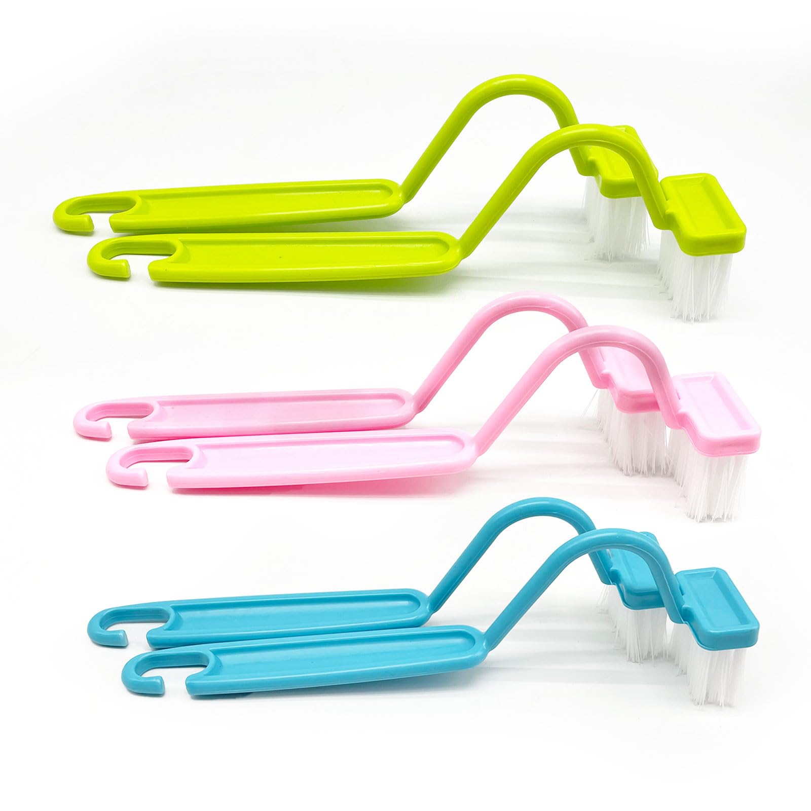 Pack of 6 Toilet Cleaning Brushes, Toilet Brush with Edge Cleaner, Toilet Brushes, Toilet Edge Brush, Curved Plastic Toilet Brush, Cleaning Toilets Corner, for Cleaning Toilets (6 Pieces)