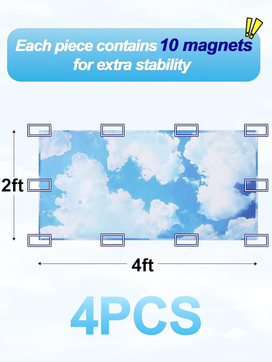 Fluorescent Light Covers for Ceiling Lights Classroom with 10 Strong Magnet image 5