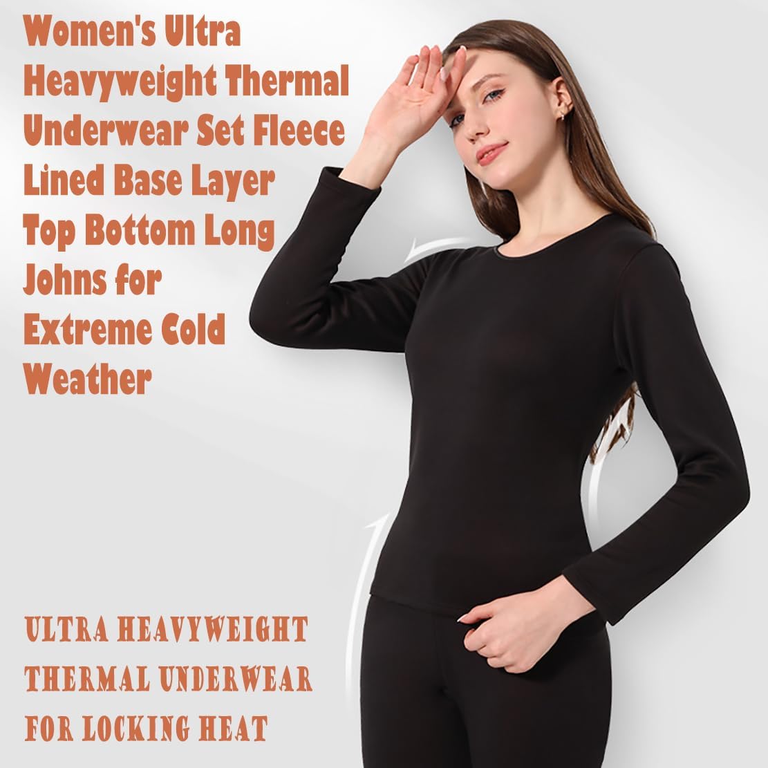 Ouruikia Women's Ultra Heavyweight Thermal Underwear Set Fleece Lined Base Layer Top Bottom for Extreme Cold Weather - Image 5