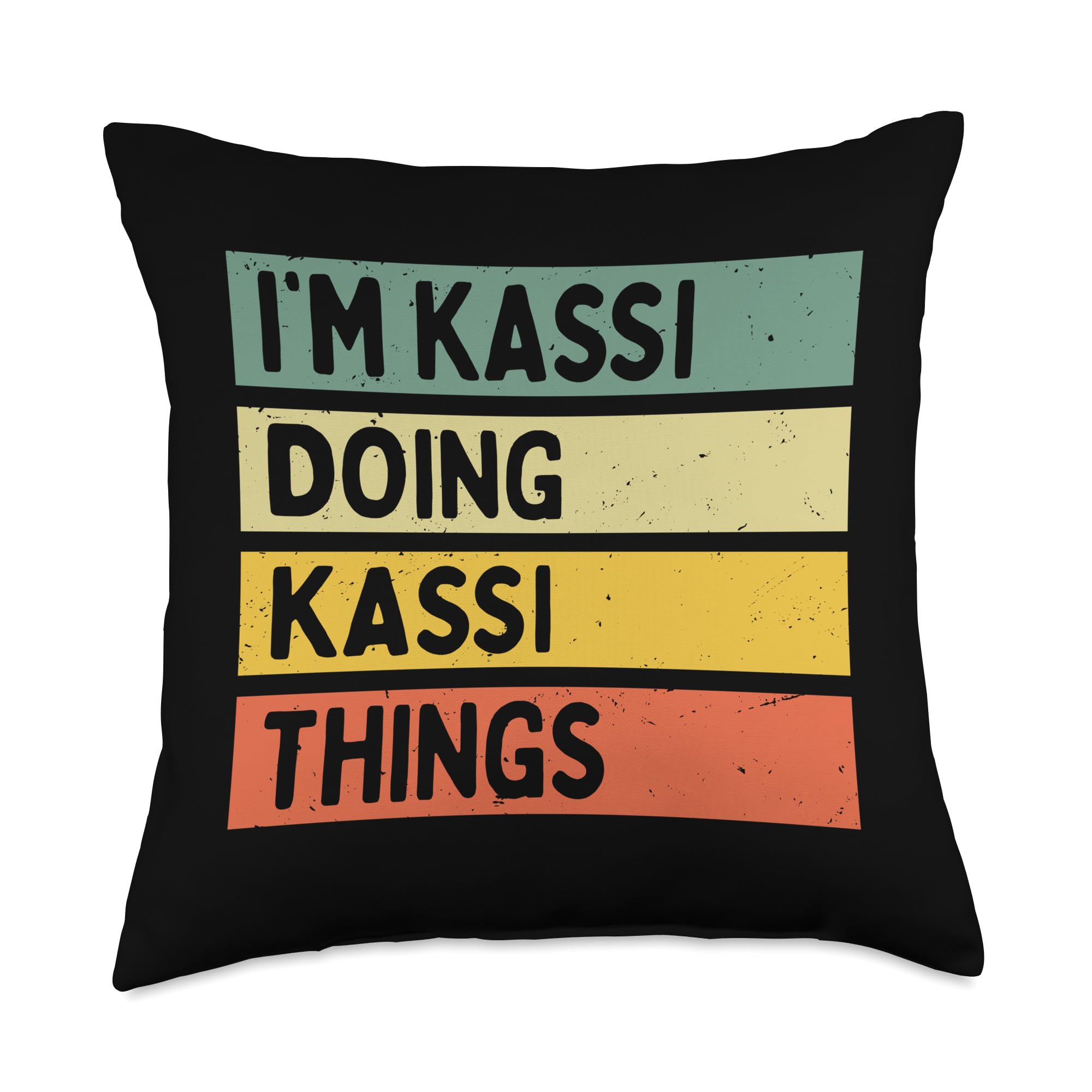 Kassi Things Funny Personalized Quote Throw Pillow, 18x18, Multicolor