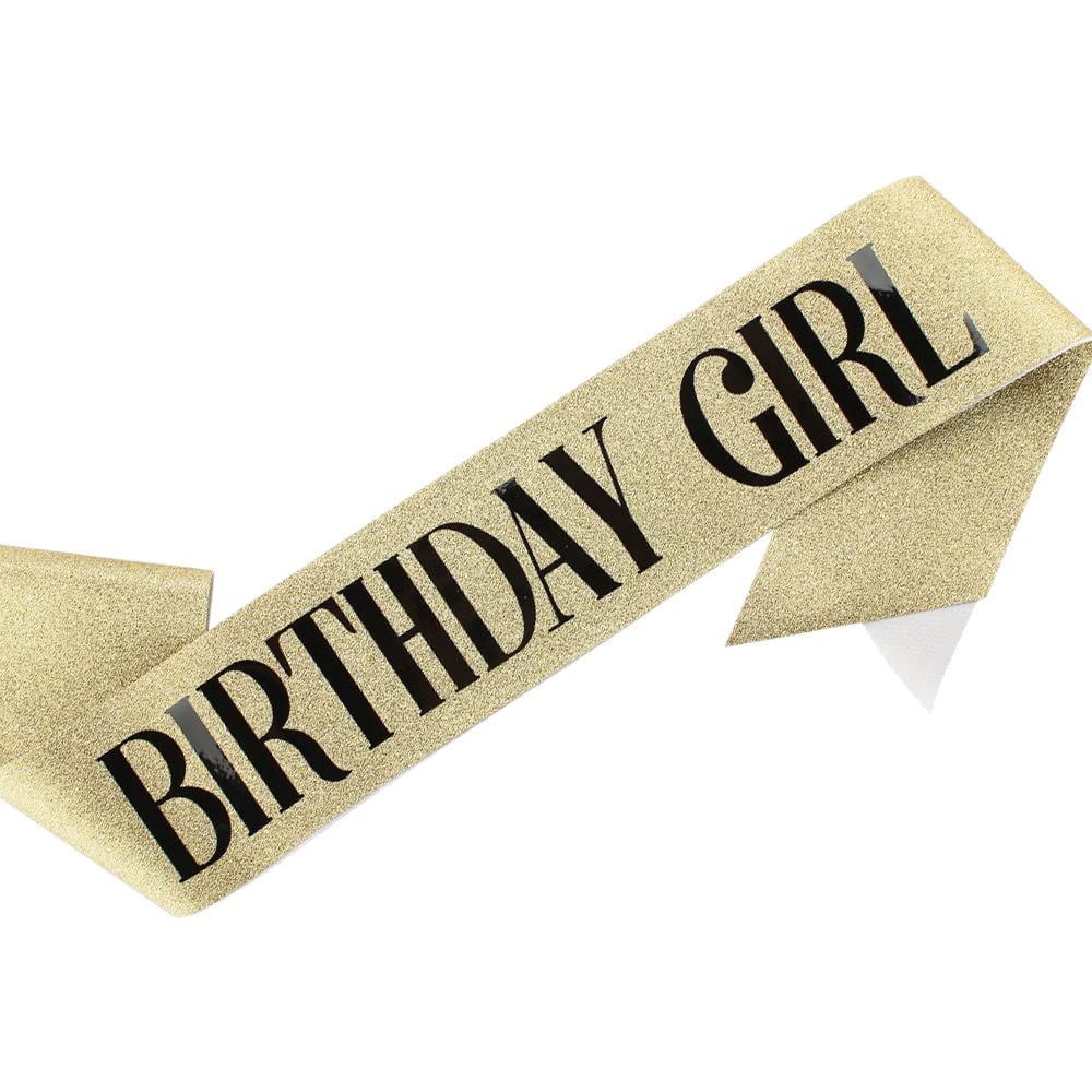 AOPRIE Birthday Crown for Women Birthday Girl Sash for Women Birthday Tiara for Women Birthday Girl Headband Princess Crown Rhinestone Happy Birthday Accessories Gold - Image 6